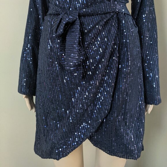 Sequin navy blazer night dress, women's medium - Picture 5 of 7